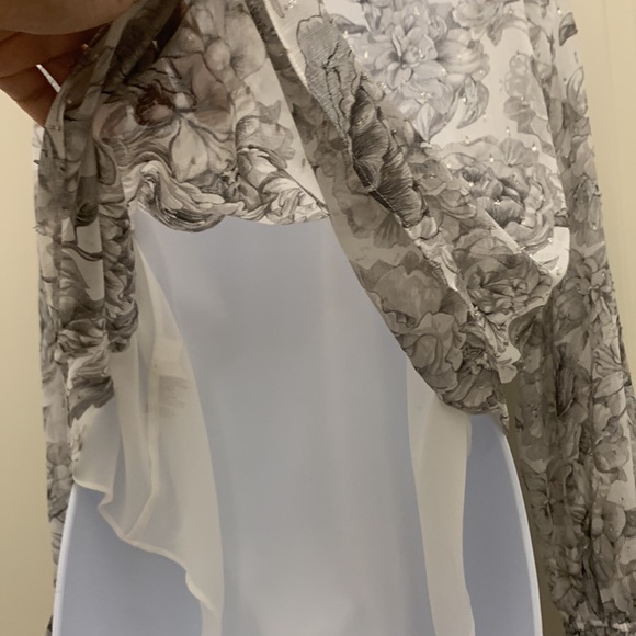 WHBM Sz.10 floral great/white printed blouse - Picture 11 of 14
